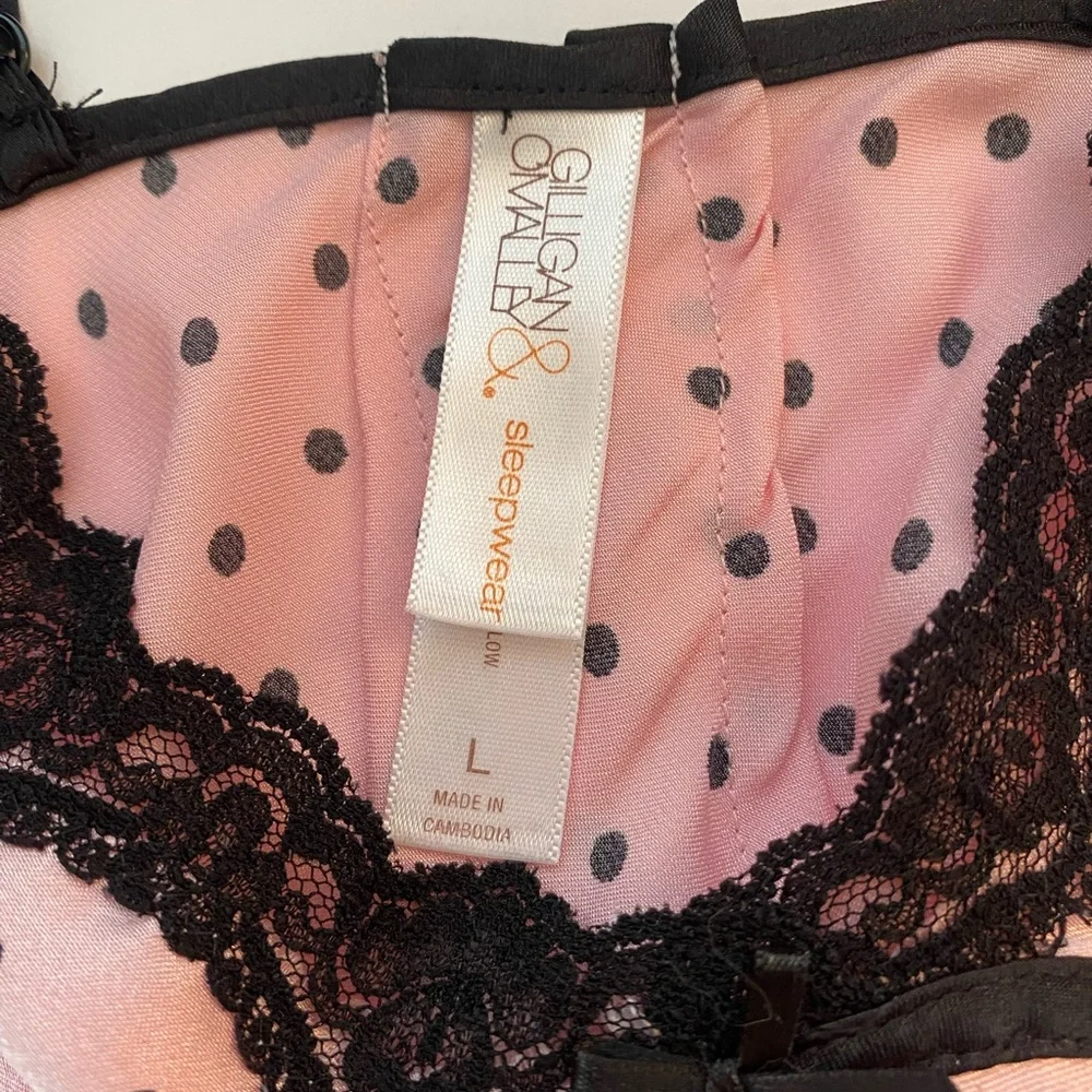 Gilligan & O’Malley pink and black polka dot slip - Picture 3 of 7